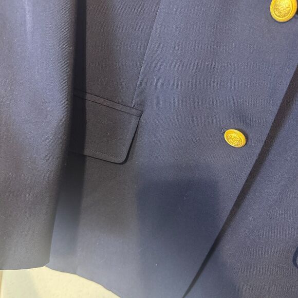 Vintage Evan Picone Blazer Wool blend Womens Size 12 Navy Blue Gold Buttons 90s - Picture 4 of 6